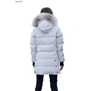 Femmes doudoune longue Parka coupe-vent oie épais chaud amovible veste col hiver bouffant réel loup fourrure manteau arctique capuche garniture