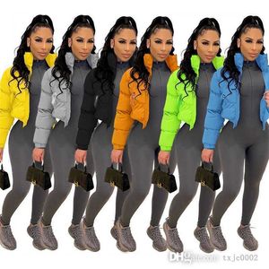 Femmes vers le bas Parkas manteaux courts 3xlcotton veste hiver classique manteau extérieur fermeture éclair manches longues coupe-vent dames grande taille vêtements