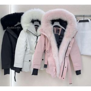 Femmes Down Puffer Jacket Designer chaud réel fourrure de renard vêtements d'extérieur mode manteau d'hiver à capuche MS vêtements T vente en gros