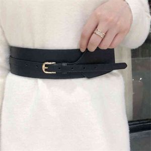 Femmes robe ceinture mode manteau ceinture en cuir pour femmes boucle ardillon cuir de vachette femmes ceintures mi-taille large ceinture G220301