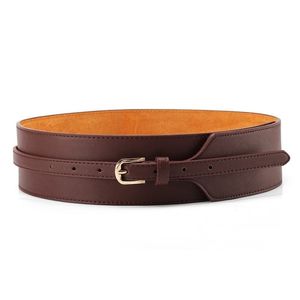 Vrouwen jurk riem modejas lederen riem voor dames pin buckle cowhide lederen dames riemen midden getailleerde brede riem 210407 273U