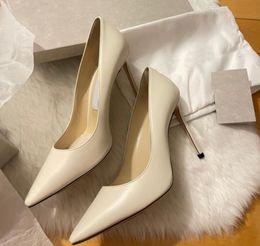 Femmes robe chaussures haut talon slip sur Romy 85mm pompe en cuir bout pointu luxe london designer printemps fête mariage pompes sexy avec boîte