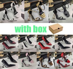 Femmes Habille Chaussures High Heels Designer Patent Leather Gol Tone triple noir Nuede Red Womens Lady Fashion Sandals Party Mariage de 2021368