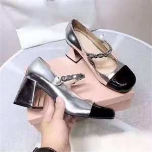 Femmes robe chaussures talons hauts mode couleur correspondant bloc talon design femmes Zapatos classique confortable antidérapant fête de mariage Les chaussures