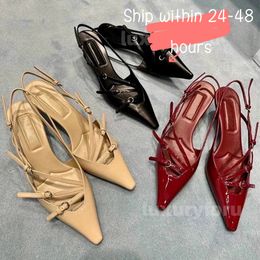 Dameskleding Schoenen Rode hakken Schoenen Vrouw Designer feest bruiloft Luxe sandalen schoenen Sparkle Girls Slingback Heels