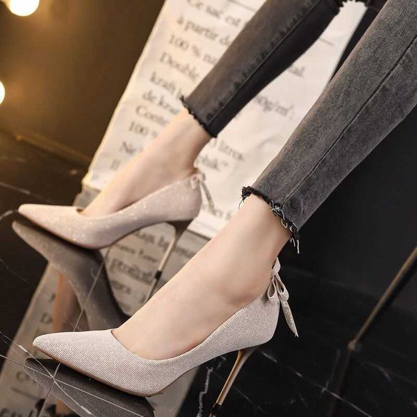 Femmes robe chaussures automne polyvalent noir chaussures à talons hauts femmes talons fins 9cm Sexy filles françaises simples