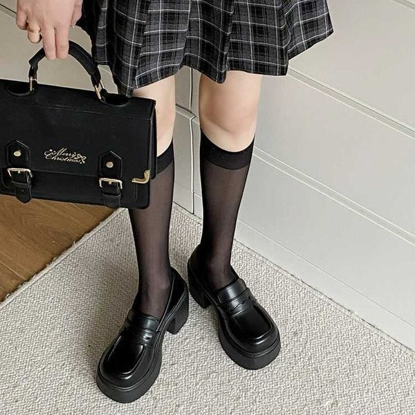 Chaussures habillées pour femmes mocassins de hauteur en centimètres nouvelle petite taille semelle épaisse taille de talon haut chaussures en cuir de style britannique édition pour enfants