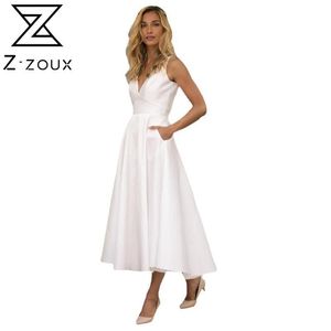 Femmes Hobe sans manches arrière Sexy Es V couche haute taille grande fête ourlet Es blanc plus taille maxi 210524