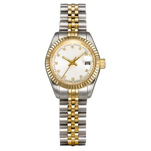 Montres habillées pour femmes entièrement en acier inoxydable 26mm saphir dames argent étanche montre lumineuse montres de luxe femme219O