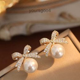 Boucles d'oreilles femmes Girl Saint-Valentin Mammy Gift Bow Notage étincelant des boucles d'oreilles en diamant de diamant pour femmes