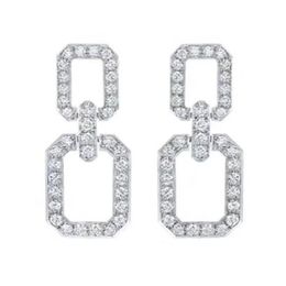 Vrouwen Oorbellen S925 sterling zilver 3A diamant Dangle Oorbellen vrouwen Party Earrings209g