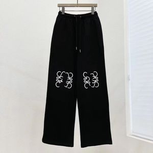 Femmes élastiques taies décontractées sports de couleur noir Logo Logo de broderie florale Jogger desinger pantalon pantalon smlxl