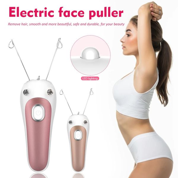 Depiladora eléctrica para mujer, depiladora corporal, depiladora de hilo de algodón, afeitadora para mujer, removedor de vello facial, herramientas de belleza 240221