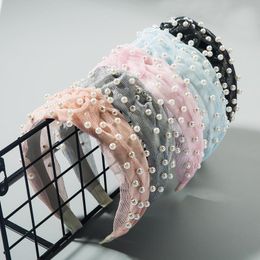 Vrouwen elegante chiffon knopen haarbanden zoete hoofdband haar ornament houder hoofddeksels haarband mode haaraccessoires