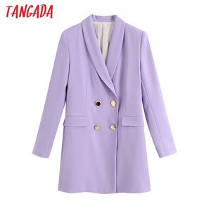 femmes élégant blazer violet poche costume manteau bureau dame double boutonnage outwear costume d'affaires manteau tops BE805 201102