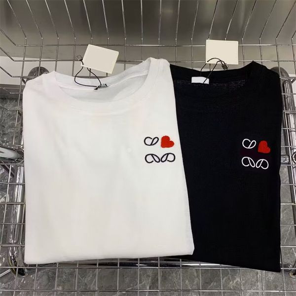 Femmes broderie lettre automne t-shirts rouge doux coeur mode blanc noir pull à manches longues hauts pulls femmes Designer coton t-shirts femme vêtements