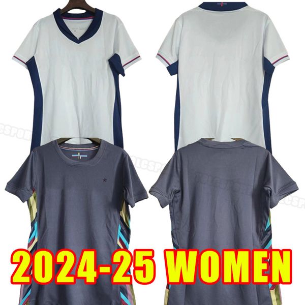 Mujeres Inglaterra Jerseys de fútbol 2024 2025 Kane Sterling Rashford Sancho Grealish Mount Foden Henderson 24 25 Camisa de fútbol nacional niña