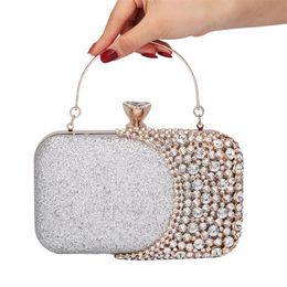 Pochette de soirée pour femmes, magnifique sac à main en perles de cristal, sacs de fête de mariage, à bandoulière, 300f