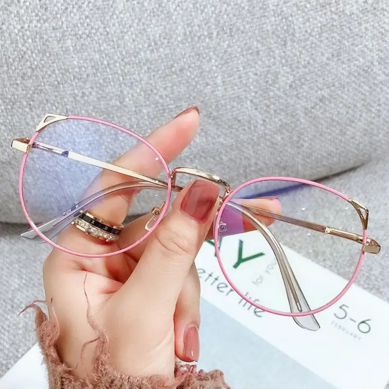 Kadın Gözlükler Optik Gösteri Metal Bilgisayar Gözlükleri Çerçeve Erkek Mavi Işık Yuvarlak Gözlük Engelleme Gözlükleri gözlük