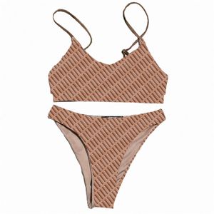 Vrouwen F Letter Bikini Hoge taille Tweedelige Designer Badmode Badpak Tanks om te zwemmen