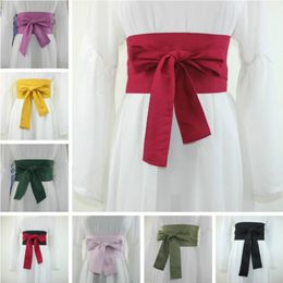Vrouwen Stof Japanse Brede Taille Riem Zelfbindende Tailleband Kimono Obi voor Yukata Jurk 240311