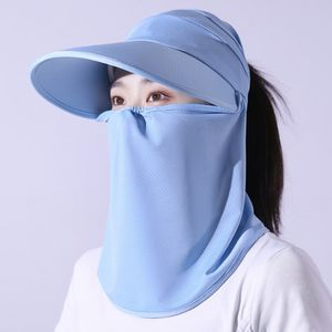 Sombrero de visera con solapa para la cara para mujer, sombrero de verano de ala ancha, gorra de béisbol transpirable para mujer, sombreros de playa para ciclismo al aire libre