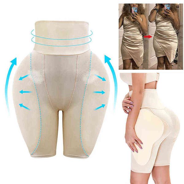 Mujeres Fake Ass Hip Enhancer Sexy Nalgas Bragas acolchadas mágicas Cintura alta Tummy Slimming Shorts Butt Lifter Big Booty Ropa interior Y220411