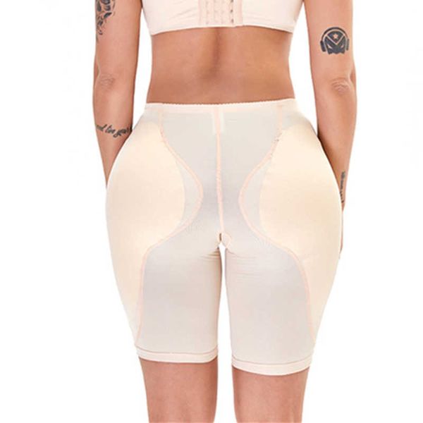 Mujeres falso levantador de glúteos Shapewear acolchado bragas Panty Shorts glúteos vaina muslo recortador forma desgaste falso cadera almohadillas potenciador