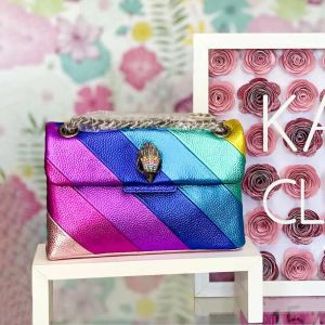 Kurt Geiger Handbag Eagle Heart Heart Rainbow Bag Londres para mujer Diseñador de bolso de cuero real Bolsa de hombro Luxurys Mens Pink Clutch Viaje de viaje Bolsas
