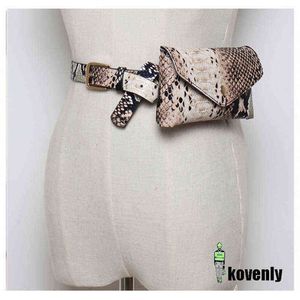 Vrouwen Fanny Pack Vintage Serpentine Taille Hoge kwaliteit PU LEDER Telefoon Pouch Fashion Snake Skin Bag Messenger Bags 220531