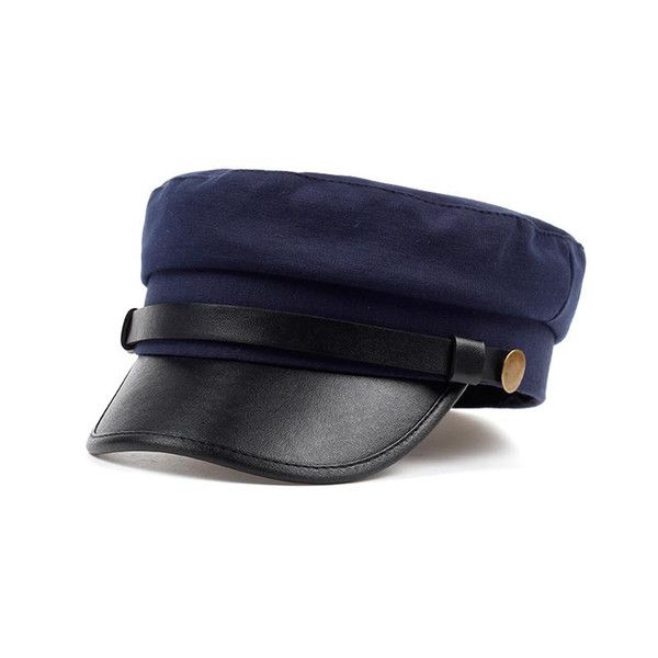 Gorro de boina de moda para mujer disponible para hombre, sombrero plano azul marino, sombreros de marca, boinas de algodón al por mayor