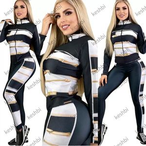 Women Fashion Casual Tracks Peits Long Sleeve Zipper Stand Collar Jackets Broek SportsUits Slim Fit Jogging Suits