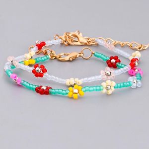 Dames Mode Bedel Armbanden Handgemaakte Beaded Flower Hanger Handwear Boheemse Strand Boho Sweet Armbanden Sieraden Gift Accessoires 2020 Nieuw