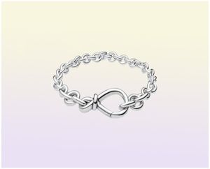 Femmes Mode Chunky Infinity Knot Chain Bracelets 925 Sterling Silver Femme Bijoux Fit Perles Design De Luxe Charm Bracelet Lady Cadeau Avec Boîte Originale9915188