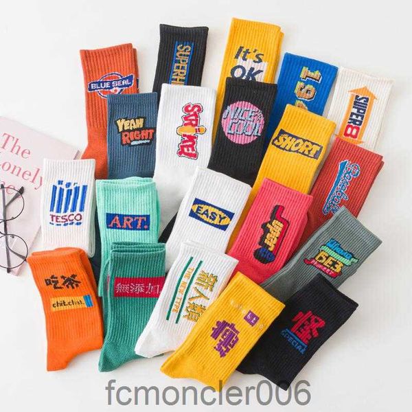 Femmes mode coton lettre chaussettes Couples originaux unisexe Hiphop drôle Streetwear sport respirant Skateboard Sox à la mode 1ONW