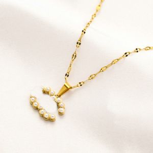 Vrouwen modeontwerpersbrief hanglagige ketting ketting gouden ketting hangers bruiloft sieraden accessoires cadeau