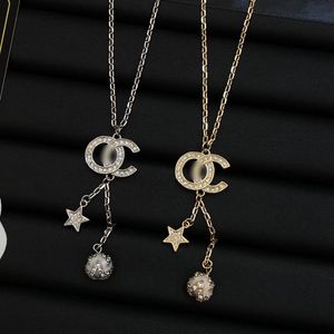 Dames mode designer ketting bal hanger diamanten ketting als origineel logo gouden zilveren kleur luxe ketting