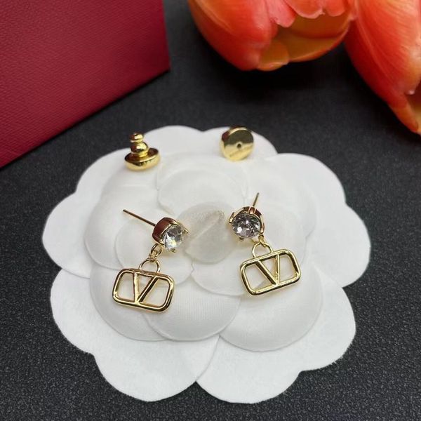 Boucles d'oreilles de créateur de mode pour femmes, fabriquées en italie, marque de luxe, boucle d'oreille de fiançailles en diamant unique, vente en gros