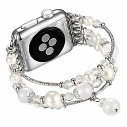 Dames Mode Diamond Armband Horloge Banden voor Apple Watch Series 7 6 1/2/3/4/5 Metalen Roestvrijstalen Band Iwatch 41/45/38/40/42/44mm SmartWatch Strap