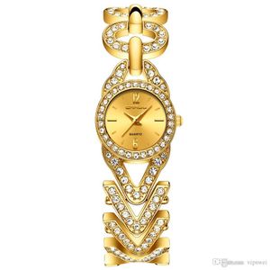 Vrouwen Modejurk Horloges Hollow Rhinestone Armband Strap Design Hand Quartz Horloge Simple Girl Gift Waterdichte Luxe Polshorloge