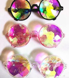 Fashion Fashion Géométrique Kaléidoscope Lunes Rave Rave Lens Bling Bling Prism Crystal Party Diffraction Sunglasses KKA3280