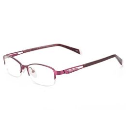 Lunettes de mode pour femmes Cadre de lunettes ovales à demi-jante pour lentilles de prescription Myopie Lire multifocal 240410
