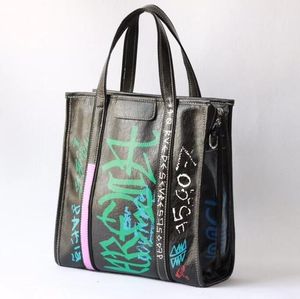 Sac à main Graffiti pour femmes, fourre-tout à pompon, sacs à bandoulière simple, grande capacité, sacoche Ins