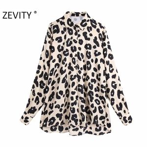 Fashion Fashion Léopard Printing Casual Smock Blouse Office Bureau Loues chemises d'affaires à manches longues Chimise Tops LS7291 210420