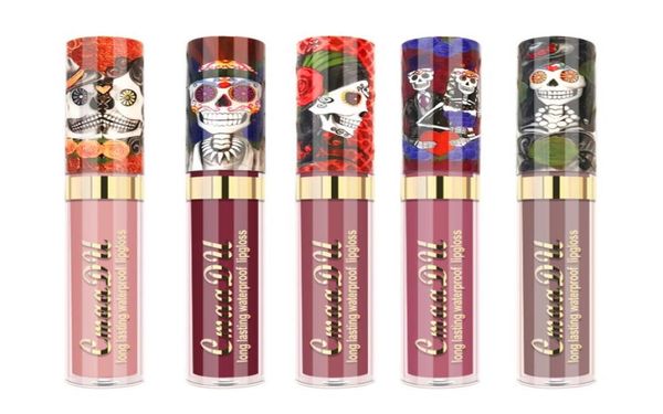 Fashion Fashion Matte Lipsticks 6 couleurs Metal Perman Skull Single Lip Gloss Makeup Lipstick avec Box1645989