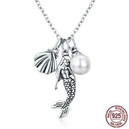 Vrouwen Mode Ketting Natuurlijke Pearl Mermaid Hanger S Collar Statement Sieraden voor Gift 210721