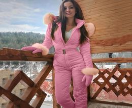 Mujer moda de una pieza monstruos de esquí casual grueso snowboard tibio snowboard al aire libre deportes de esquí de esquí con cremallera traje de esquí3205513