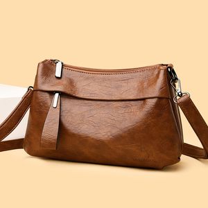 Damesmode PU lederen handtas portemonnees Vrouwelijke Retro Schouder Crossbody Messenger Bag Luxe Designer Sac voor dames