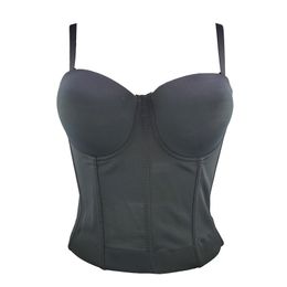 Vrouwen Mode Sexy Mouwloze Lange Buitenslijtage Camisole Hoge Taille Dunne Effen Color Bra Bustier Crop Tops L843 210527