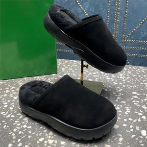 Femmes Mode Snap Snow Diapositives Luxurys Designer Noir Marron Shearling Dames Véritable Cuir Dream Platform Pantoufles Boîte Verte 35-40